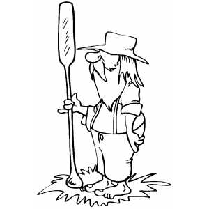 Man With Oar Coloring Sheet 