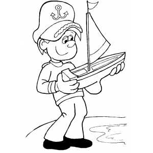 Model Boat Coloring Sheet 