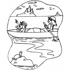 Rowing At The River Coloring Sheet 