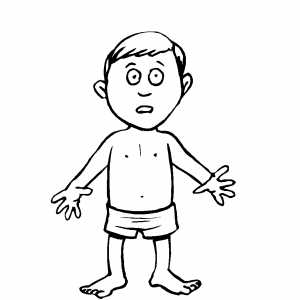 Sunburn Boy Coloring Sheet 