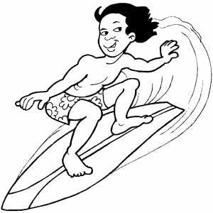 Surfer Boy Coloring Sheet 