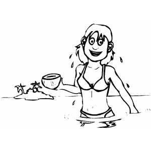 Swimmer Girl Coloring Sheet 