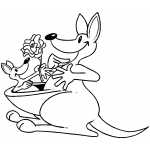 Kangaroo And Baby With Flower