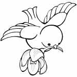 Bird Flying With Flower On Beak