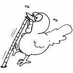Chick Getting Worm
