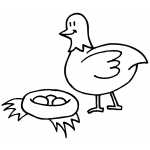 Hen With Eggs