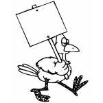 Serious Duck With Sign