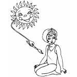 Girl Sunbathing With Sun